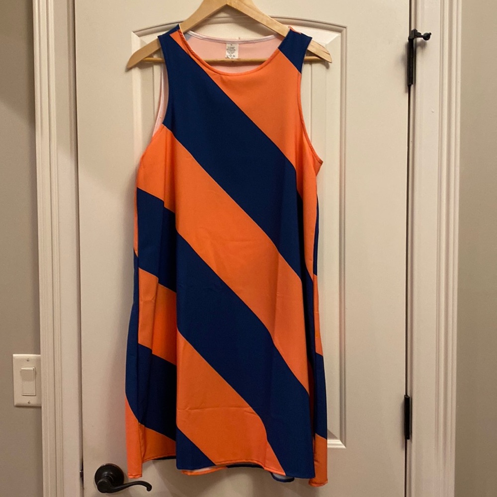 Boutique Auburn Blue/Orange Dress- Size M